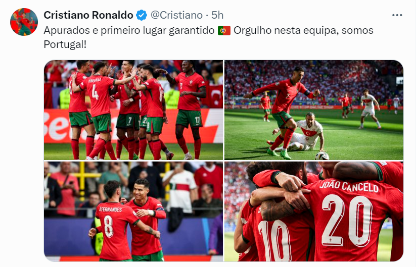Ronaldo thể hiện niềm vui với bàn đăng trên MXH X