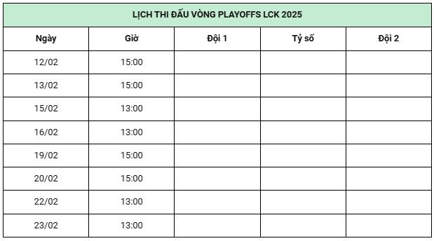 Lịch thi đấu LCK Cup 2025 LMHT mới nhất