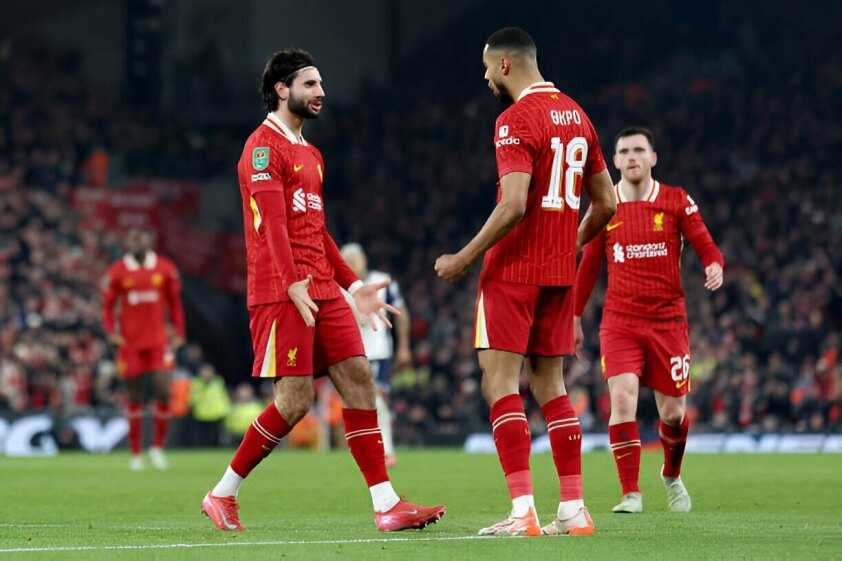 Cody Gakpo mở tỷ số cho Liverpool (Ảnh: Getty).