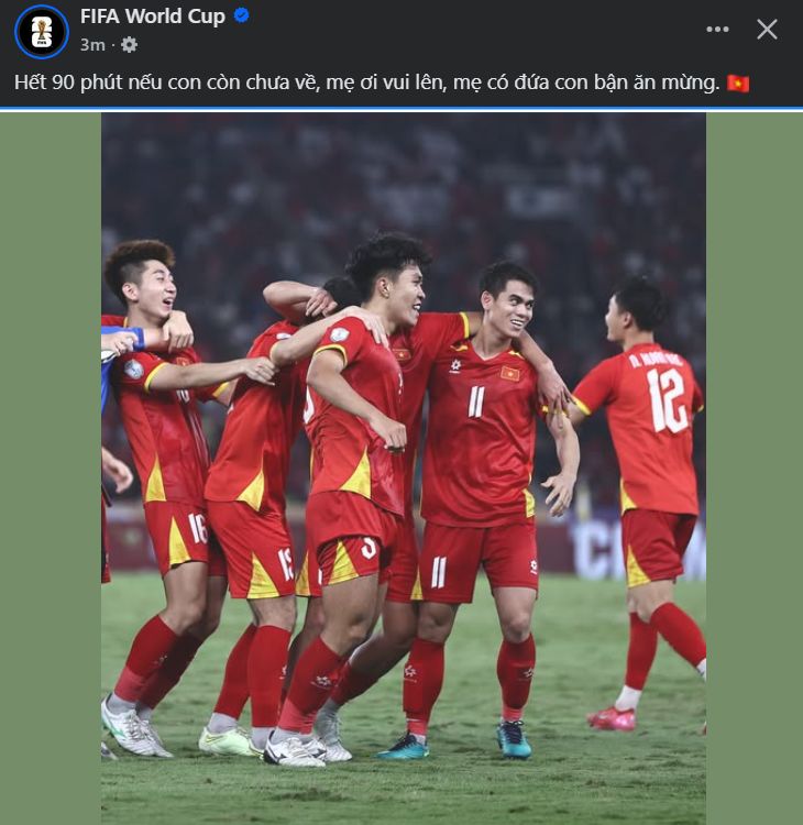 FIFA chúc mừng U23 Việt Nam giành vé dự VCK U23 châu Á 2026